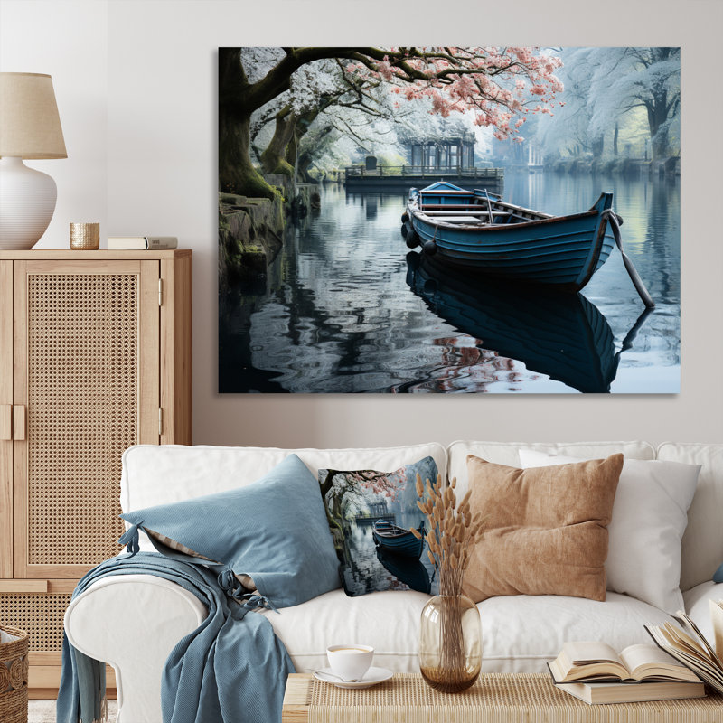 Blia " Germany Canal Tranquillity ", Toile tendue, H 24 po x l 32 po x P 1 po