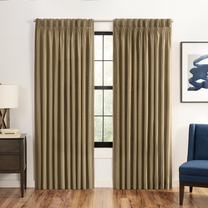 Waverly Serendipity Pinch Pleat Light-Filtering Window Panel, 25" W x 95" L, Linen