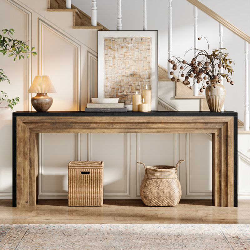 180.1cm Console Table, Black/Walnut