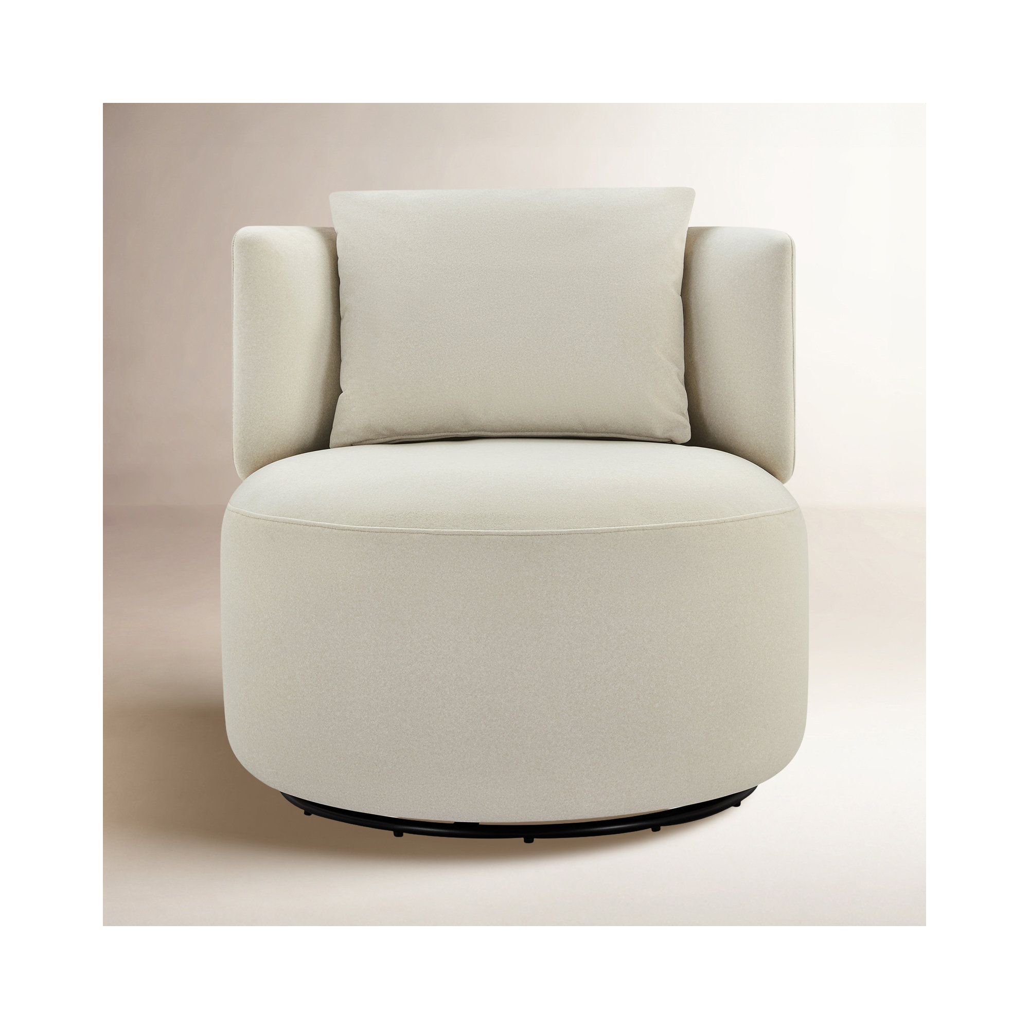 Gracie Swivel Accent Chair, Vesper Nature Velvet