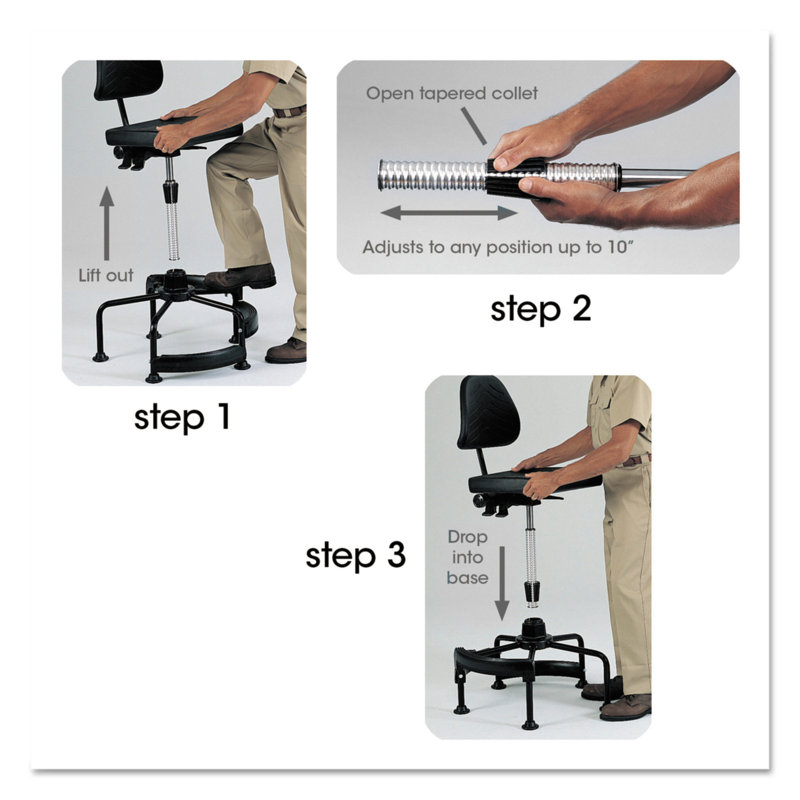 Black High-Back Swivel Task Chair with Metal Base