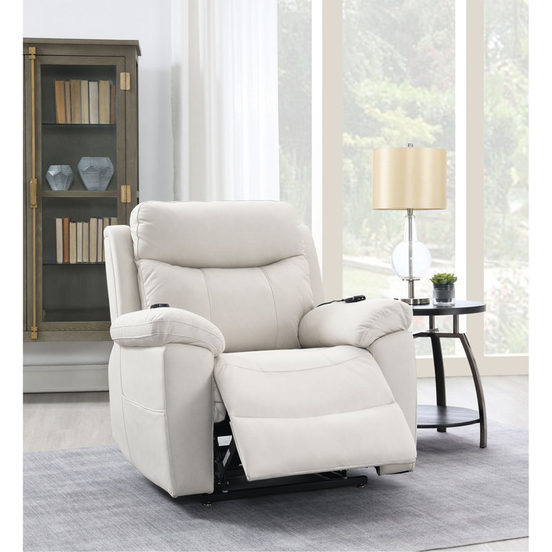Fauteuil inclinable électrique en microfibre Chriki, Beige