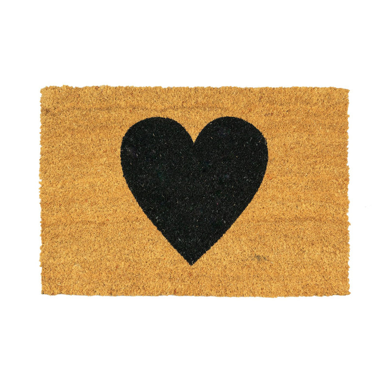 Nicola Spring - Coir Door Mat, 1.6cm H x 60cm L x 40cm W, 1, Black