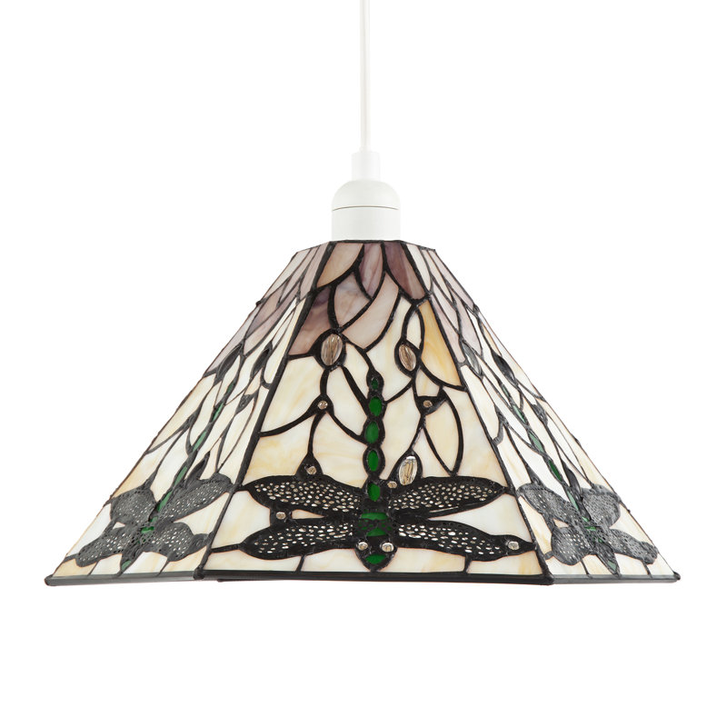 Dragonfly Tiffany Glass Pendant Light Shade With Hexagonal Shape By