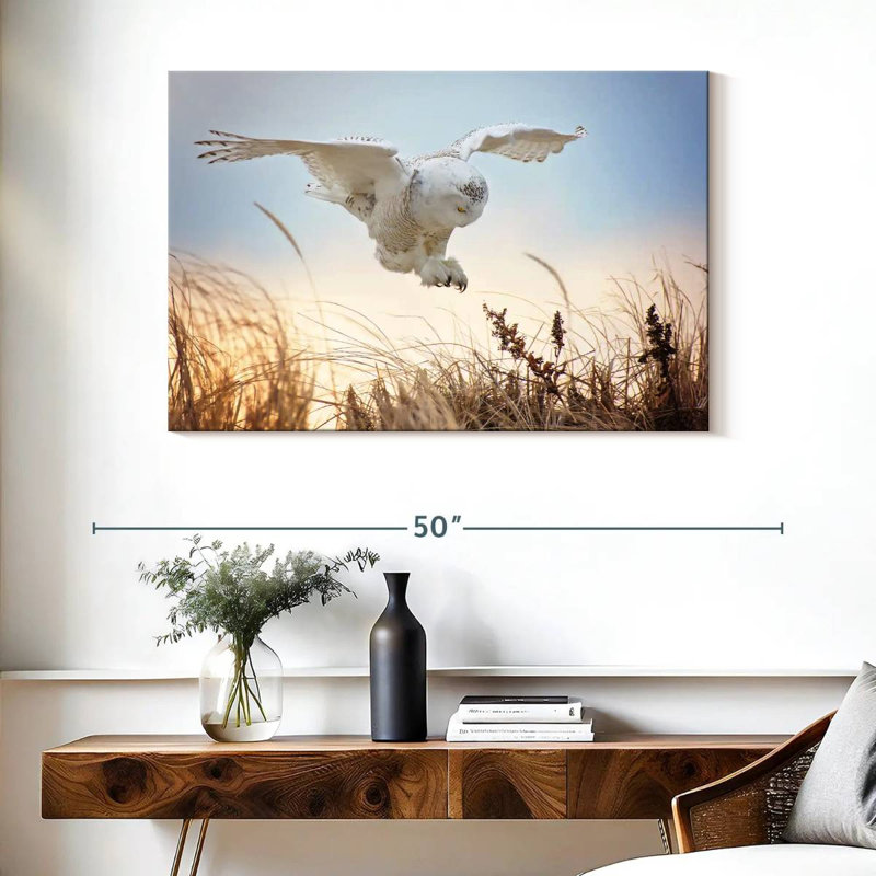 Chouette des neiges volant Brampt, H 26 po x l 39 po