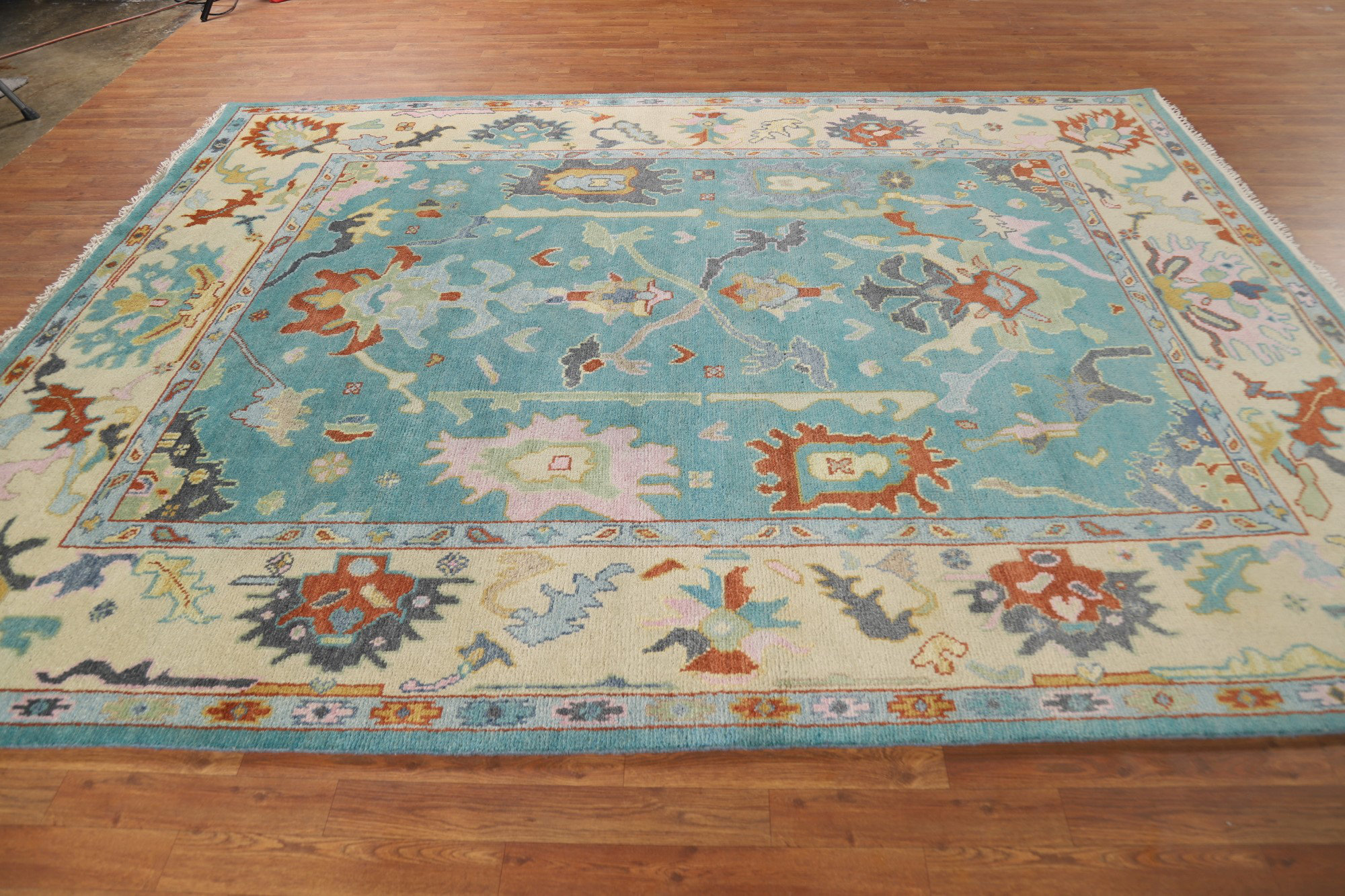 Isabelline Turquoise Blue Oushak Oriental Area Rug 8x10 | Wayfair