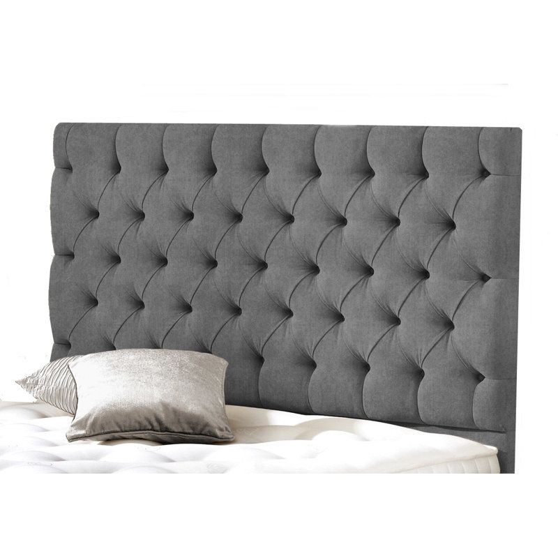 Ryan Upholstered Linen Panel Headboard, Super King (6'), Light Grey
