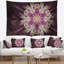 Tapisserie fleur arrondie florale en mauve blanc floral-28487221