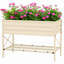 Lit de jardin surélevé avec structure en acier galvanisé, tablette de rangement et doublure de lit, jardinière surélevée avec pieds pour légumes, fleurs, herbes