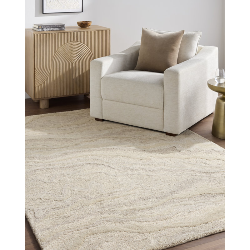 Tapis fait à la main Emelina, Rectangle 6 pi x 9 pi