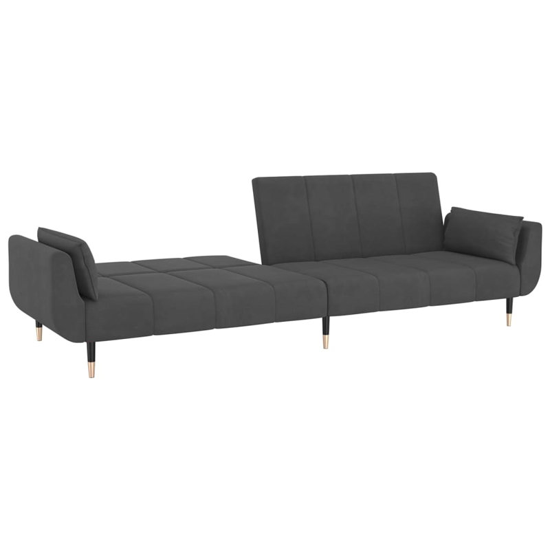 86.6'' Velvet Sofa, Dark Gray Velvet
