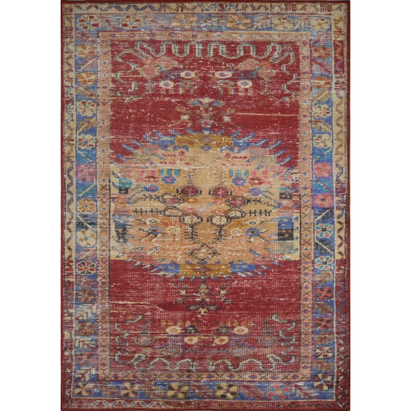 Tapis décoratif rouge Soul Soul, Rectangle 5 pi x 7 pi 7 po