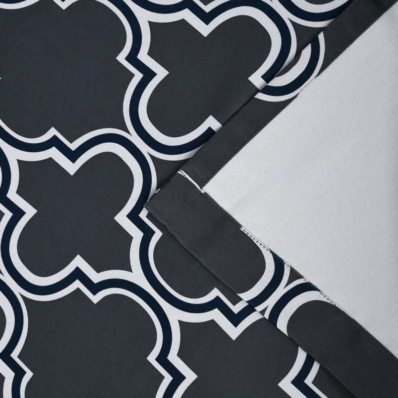Paire de rideaux obscurcissant en polyester Écosse, 52 po x 96 po, Bleu marine