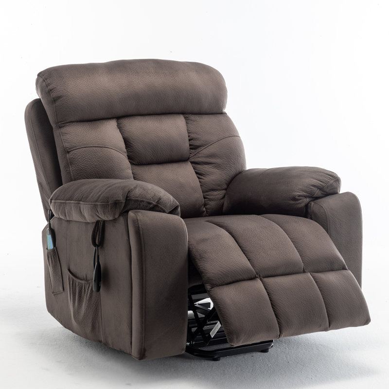 Power Lift Recliner Chair for Elderly – 26" Wide, 8-Point Massage & Heat – German OKIN Motor, Goose Down Fabric, Easy 10-Min Assembly