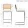 Ambrine Low Back Boucle Upholstered Counter/Bar Stool with Rattan Back and Steel Sled Frame