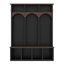 d'entrée de campagne-en-1 avec banc en noyer arqué, panneau de rangement en panneau de fibres à densité moyenne noir et panneau de particules pour vestibule, vestibule et salon