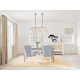 Lana Dining Set With Four Leg Table And Striped Side Chairs
