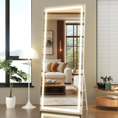 Modern & Contemporary Lighted Full-Length Mirror with Tempered Glass & 3-Year Warranty