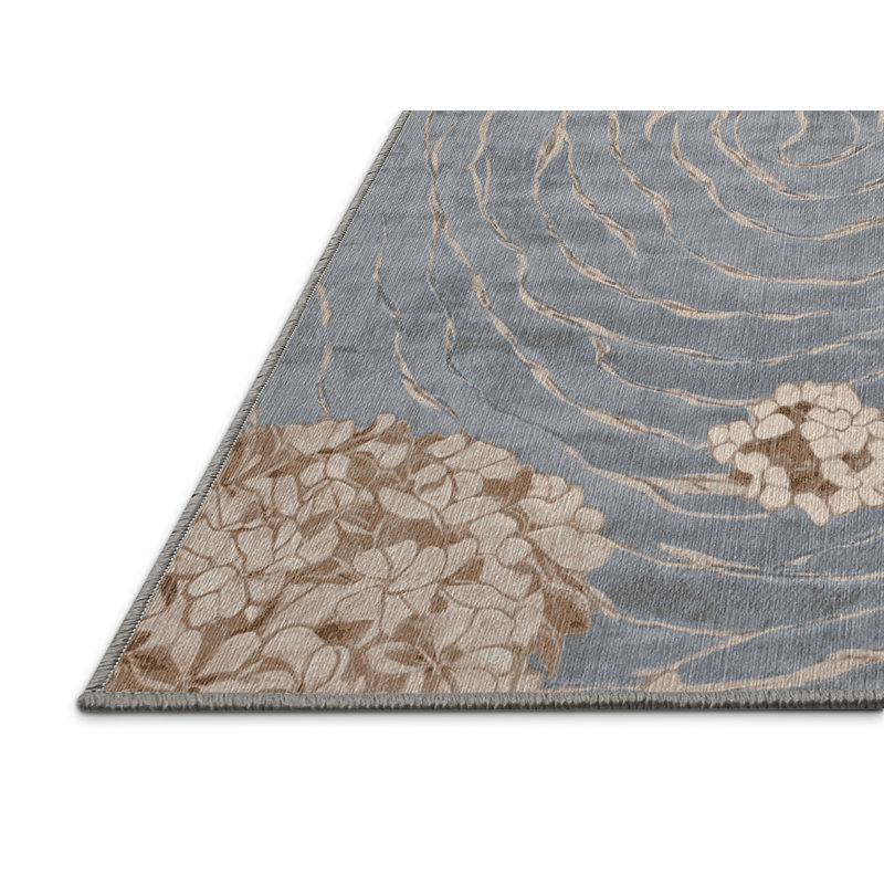 Machine Washable Gray Area Rug, Rectangle 5' x  7'