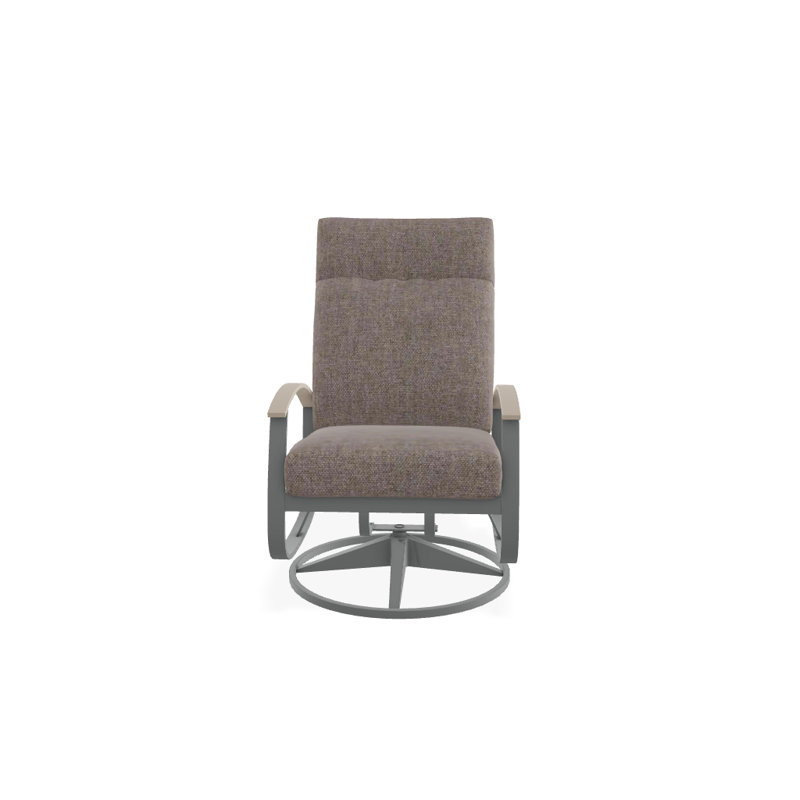 Belle Isle Outdoor Swivel Lounge Chair, Blend Indigo, Desert P60, Textured Graphite