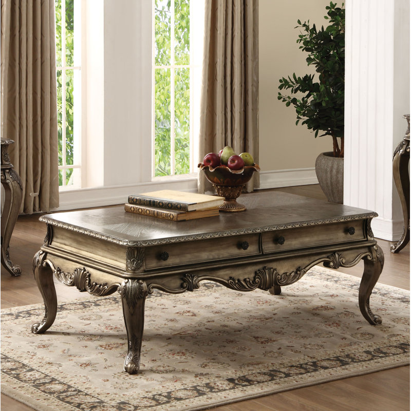 Table basse Cha avec rangement Cha, Chêne rétro