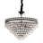 Clear Crystal Chandelier Vintage Farmhouse Round Ceiling Chandelier Pendant Lamp With Matt Black Iron Frame