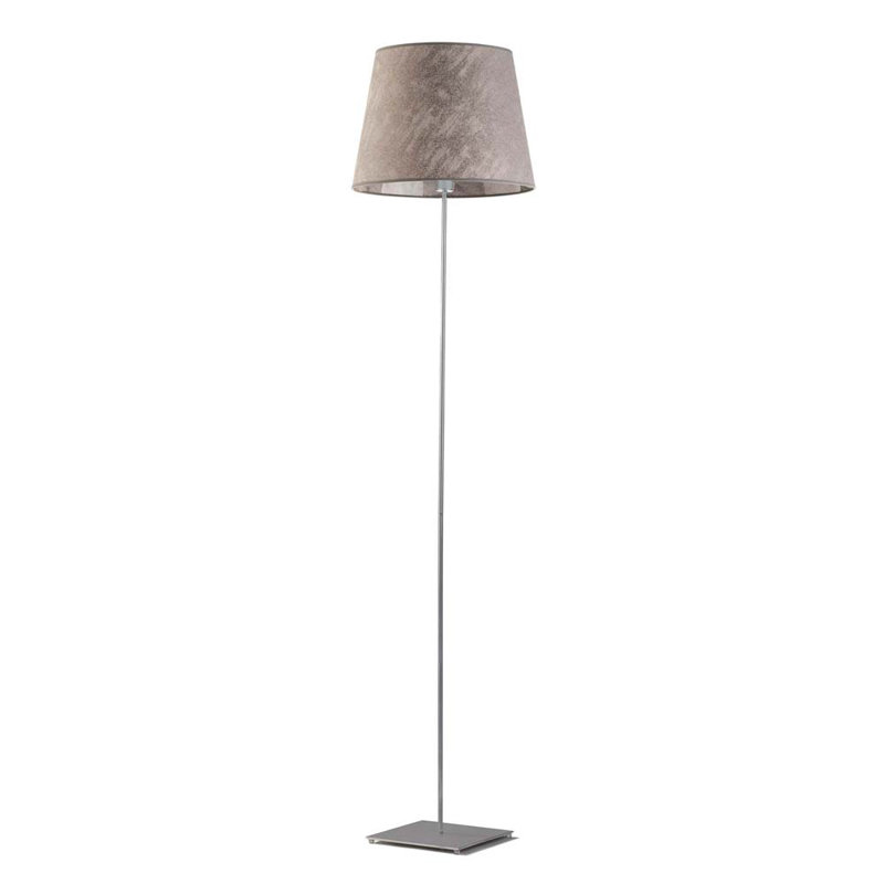 Asauni 162.5cm Traditional Floor Lamp, Grey Melange, Brushed Steel