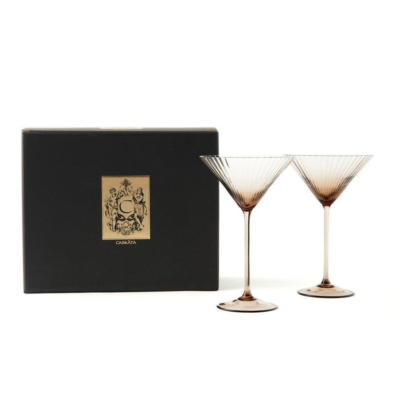 Quinn Handmade Crystal Martini Glass, Mocha