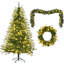 Arbre de Noël artificiel régulier (double) avec aiguilles vertes