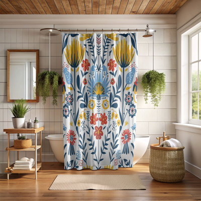 Tribal Floral - Premium Shower Curtain