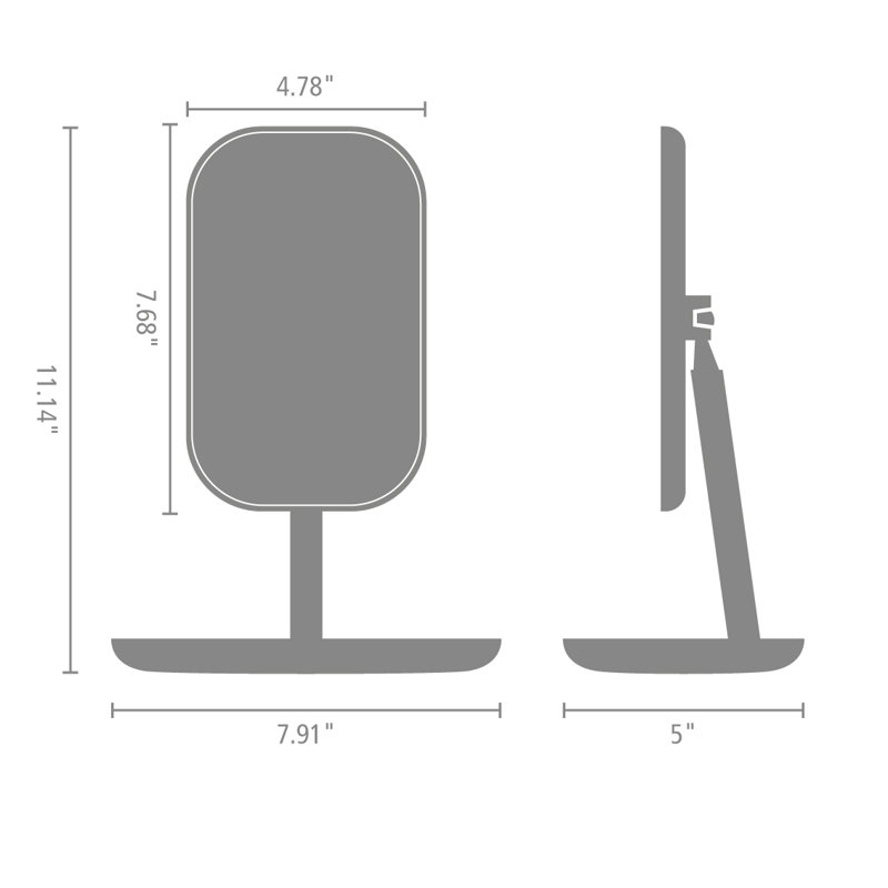 Miroir avec plateau de rangement Brabantia ReNew, Gris foncé