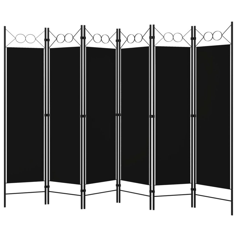 Tati 457.2cm H Folding Room Divider, Black, 6
