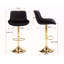 Ensemble de 2 tabourets de bar réglables en hauteur à hauteur réglable avec repose-pieds et base dorée, ensemble de 2