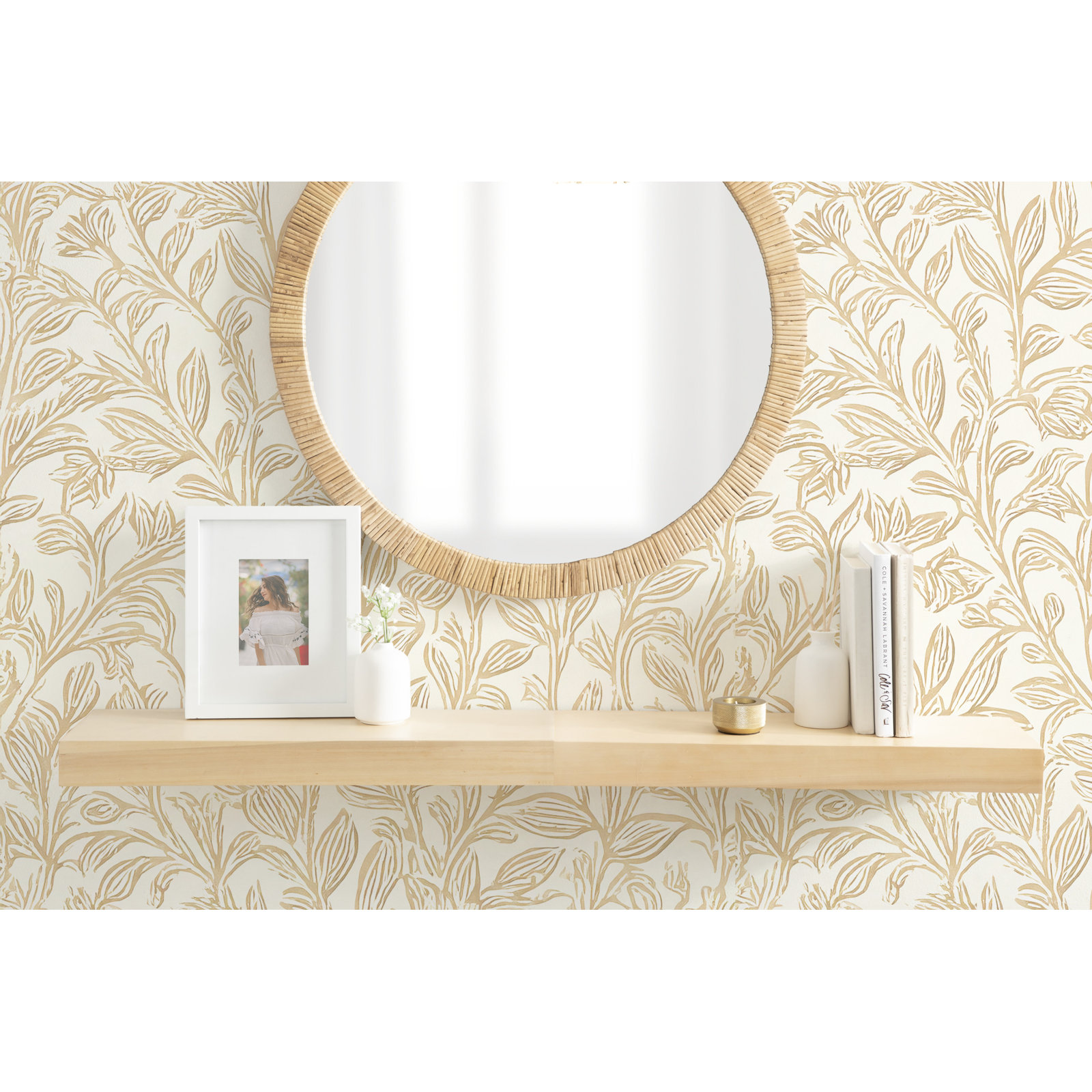 Jeremiah 2 Piece Picture Ledge Wall Shelf, 2.3" H x 24" W x 8" D, Natural