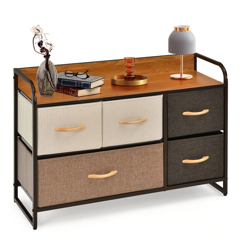 Nyle Iron 87 cm W Chest of 5 Drawers