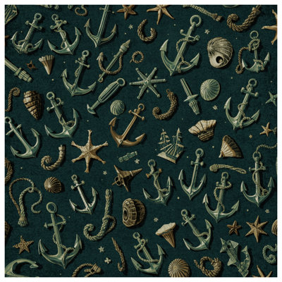 Rideaux de douche Nautical Anchors Shells