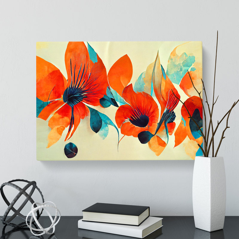 Modern Abstract Flowers Vol.3 - Wrapped Canvas, 40cm H x 60cm W x 3cm D