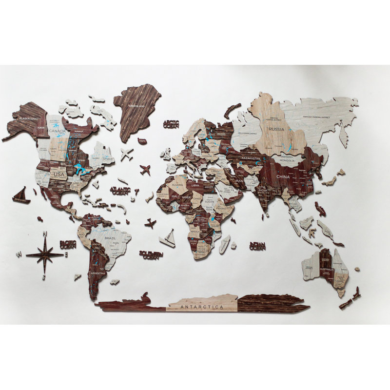 Sculpture dimensionnelle en bois beige 35 po x 59 po