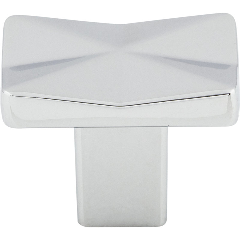 Quilted 1 1/4" Length Rectangle Knob, Polished Chrome