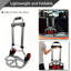 Folding Hand Truck, Heavy Duty 60kg Loading Capacity, Transport Trolley on Wheels with Extendable Handle, Moving Trolley for Deliveries, Luggage, Groceries