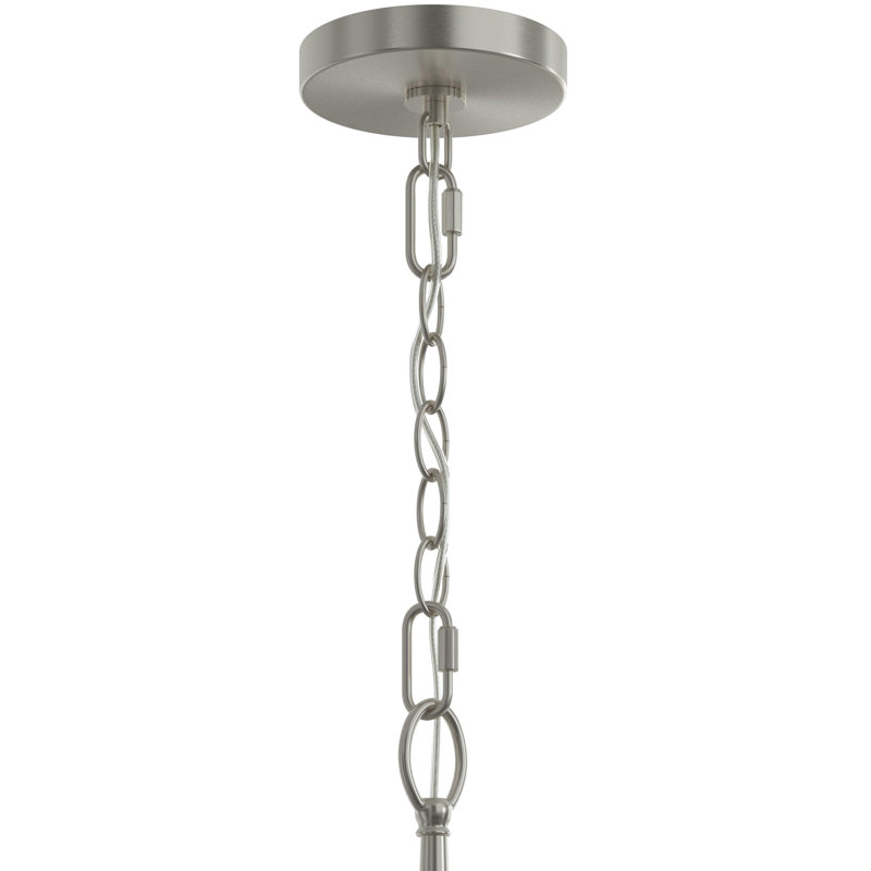 Lustre en nickel brossé à quatre lumières Jheni, Nickel brossé, 24