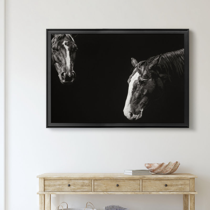 «Cowboy Scratchboard III» - Cadre photo, impression sur toile, H 22,5 po x l 30,5 po x P 1,5 po, Noir