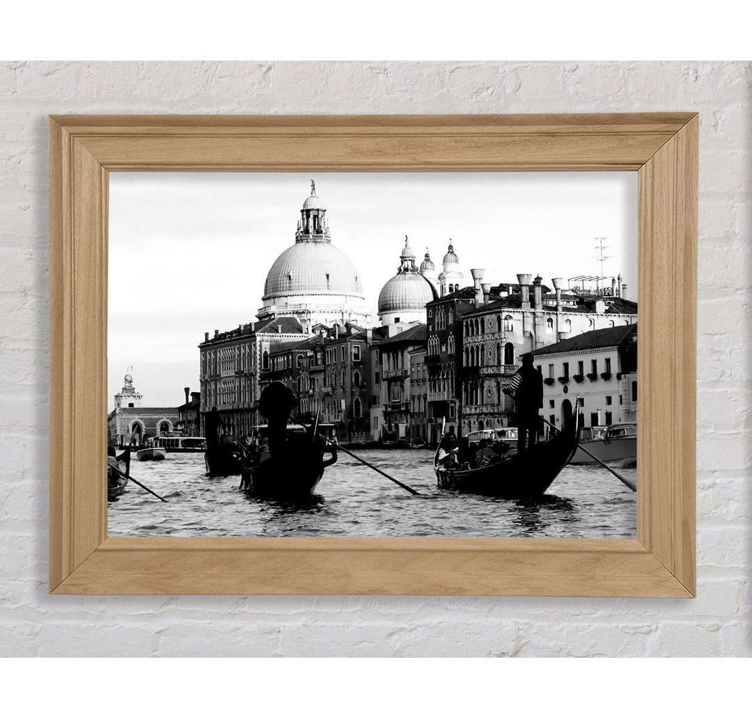 Venedig Gondeln B N W - Druck