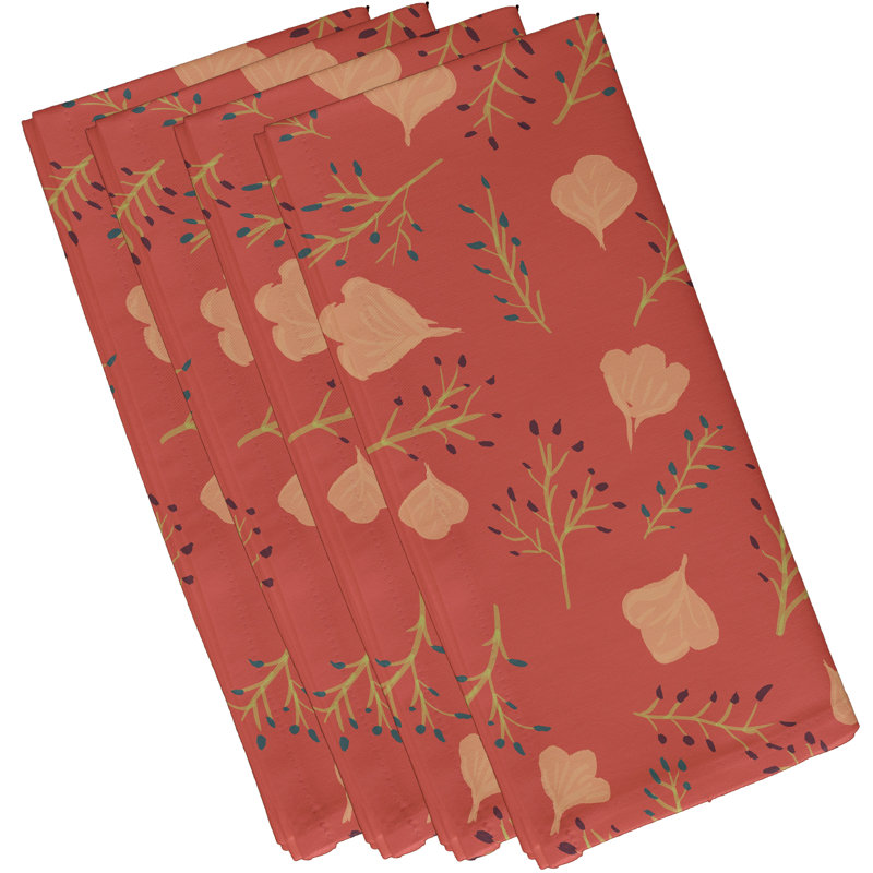 Ensemble de serviettes 4 pièces Slezak Spring Blooms, L 18 po x L 18 po, Corail