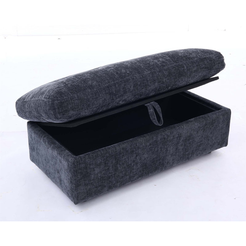 Canapé inclinable double Leisure avec dossier réglable, charge USB, support pour téléphone et repose-pieds de rangement - noir