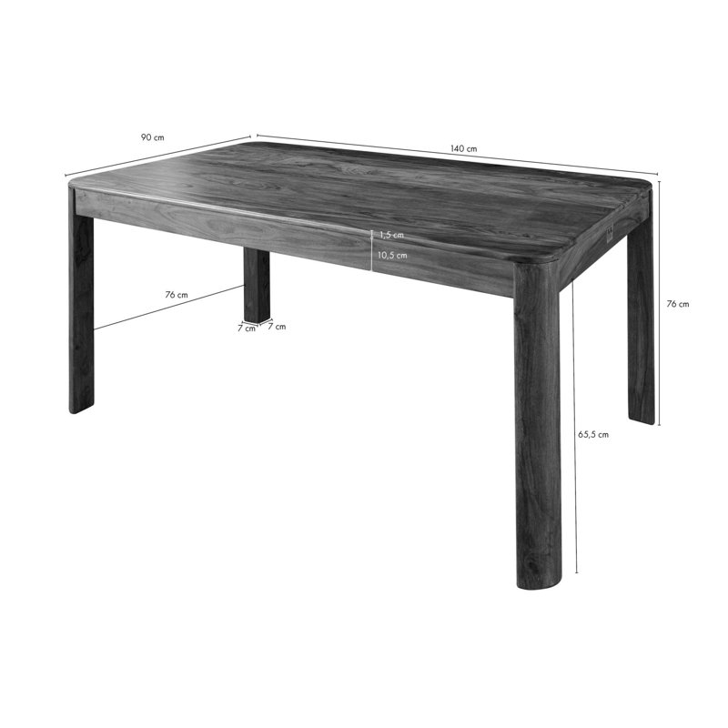 Toronto Solid Wood Dining Table, H76 x L140 x W90cm