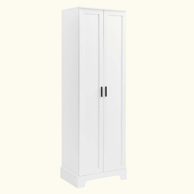 Armoire de rangement avec deux portes pour salle de bain, bureau, tablette réglable, panneau de fibres à densité moyenne