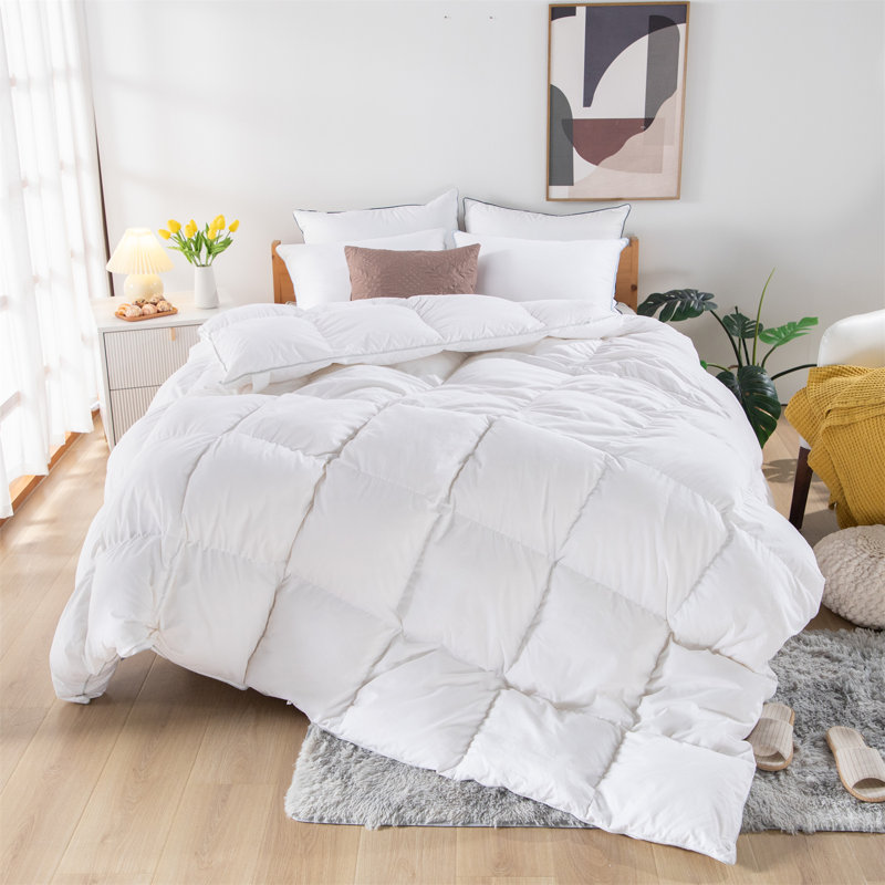 Édredon réversible en coton blanc standard , Édredon simple