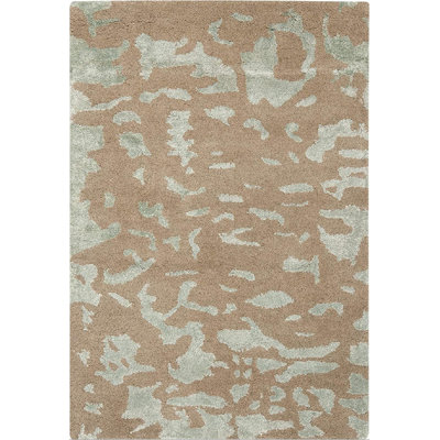 Tapis taupe en laine / coton / viscose touffeté à la main Jorie