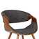Kaleem Mid-Century Dining Chair with Open Back and Arms in Fabric and Walnut Finish